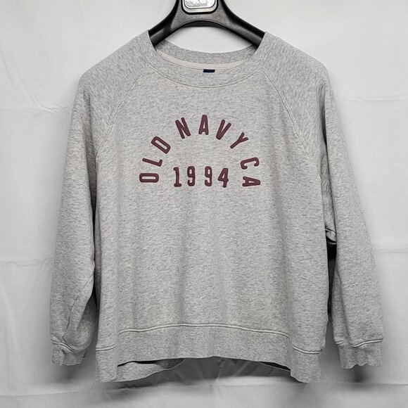 Old Navy Sweatshirt Womens XXL Crop Graphic CA 1994 Pullover Fleece Long Sleeve - Picture 1 of 12